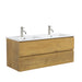 Avia 1200mm Double Fine Oak Wall Hung Vanity With Ceramic Top | Indulge® - Acqua Bathrooms