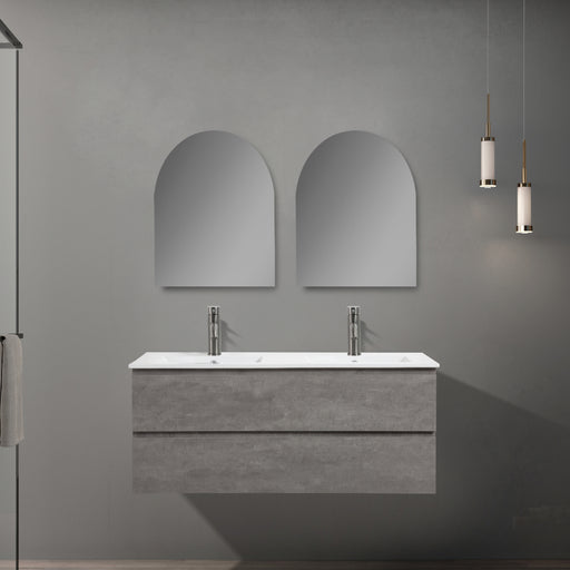 Avia 1200mm Double Grey Ash Wall Hung Vanity With Ceramic Top | Indulge® - Acqua Bathrooms