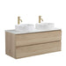 Avia 1200mm Double White Oak Wall Hung Vanity With Stone Top | Indulge® - Acqua Bathrooms