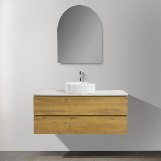 Avia 1200mm Fine Oak Wall Hung Vanity With Stone Top | Indulge® - Acqua Bathrooms