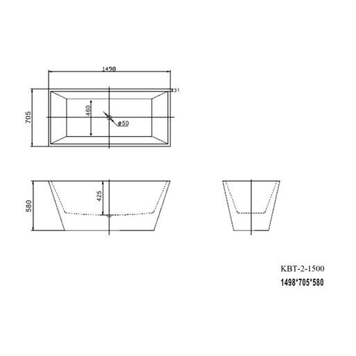 Qubist Square Acrylic Freestanding Bathtub - Acqua Bathrooms