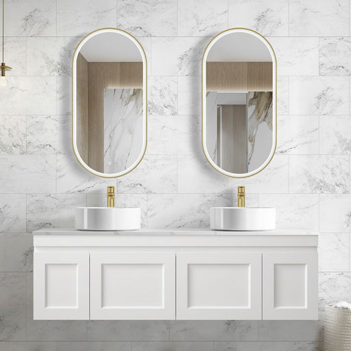 Otti Australia | 1500 Double Hampton Matte White Wall Hung Vanity - Acqua Bathrooms