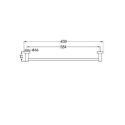 Nero | Mecca 600 mm Chrome Single Towel Rail - Acqua Bathrooms