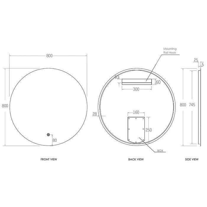Otti | Bondi LED Round Mirror - Acqua Bathrooms