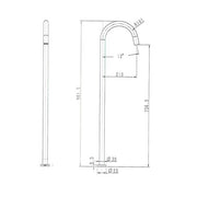 Star Gun Metal Round Freestanding Bath Spout - Acqua Bathrooms