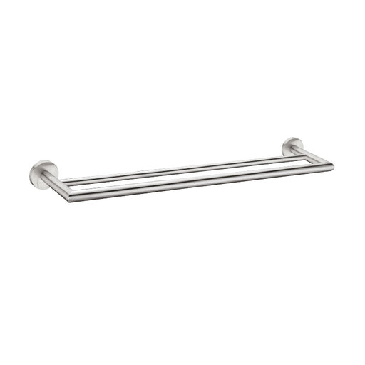 Nero | Dolce 700mm Brushed Nickel Double Towel Rail - Acqua Bathrooms