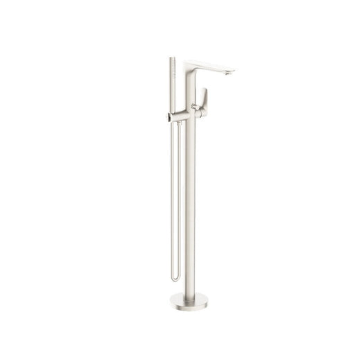Nero | Square Brushed Nickel Multifunction Freestanding Bath Spout - Acqua Bathrooms