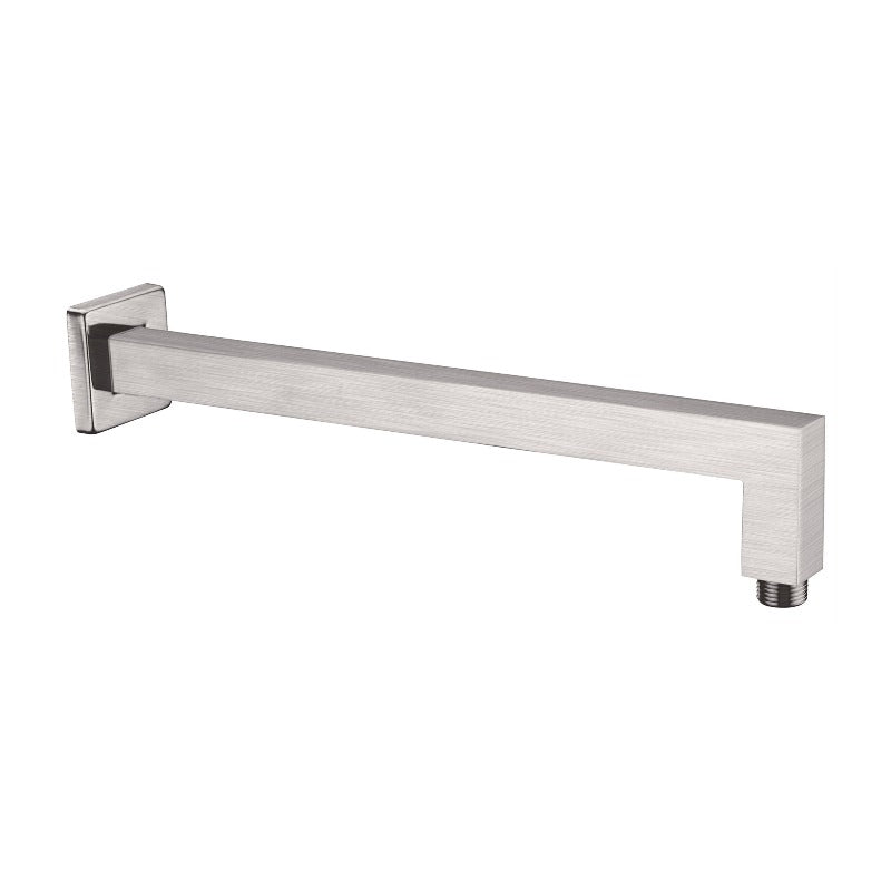 Nero | Square Brushed Nickel Shower Arm - Acqua Bathrooms
