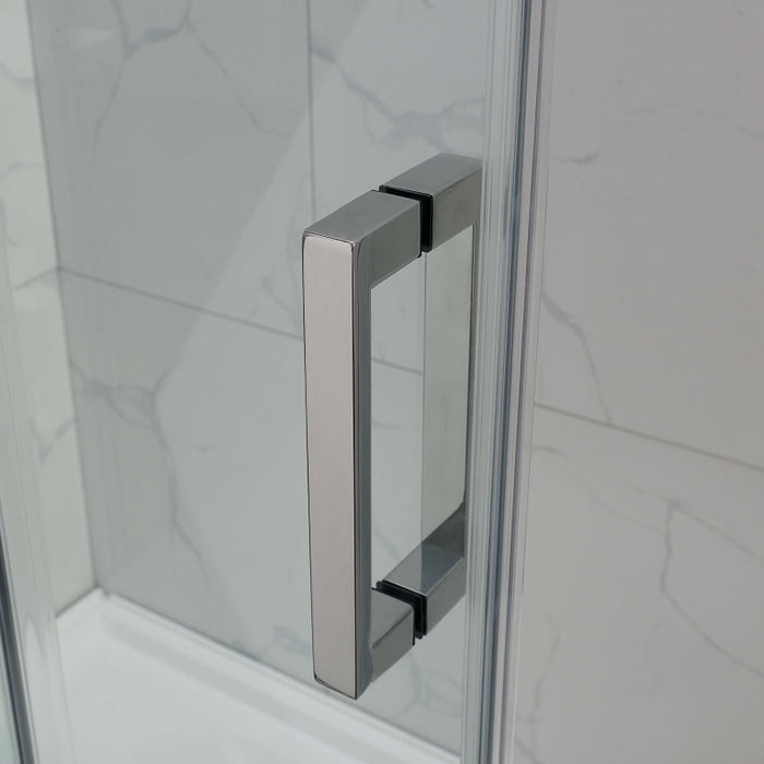 Square Frameless Adjustable Wall to Wall Sliding Shower Screen - Acqua Bathrooms