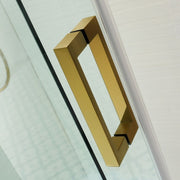 Brushed Gold Square Frameless Sliding Adjustable Shower Screen - Acqua Bathrooms