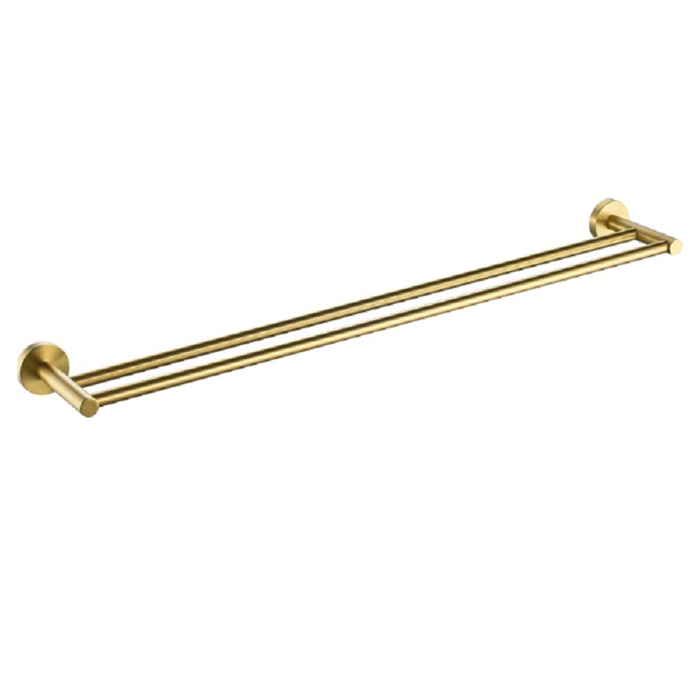 Cesena 600 Brushed Gold Double Towel Rail - Acqua Bathrooms