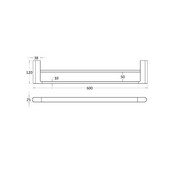 Flores 600 Black Double Towel Rail - Acqua Bathrooms
