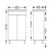 Noah 600 mm Vanity on Legs - Acqua Bathrooms
