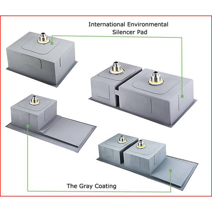 440 x 440 x 205 mm Kitchen Sink - Acqua Bathrooms