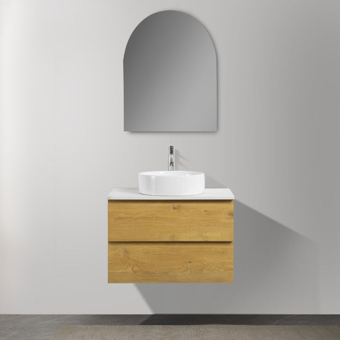 Avia 750mm Fine Oak Wall Hung Vanity With Stone Top | Indulge® - Acqua Bathrooms