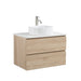 Avia 750mm White Oak Wall Hung Vanity With Stone Top | Indulge® - Acqua Bathrooms