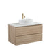 Avia 900mm White Oak Wall Hung Vanity With Stone Top | Indulge® - Acqua Bathrooms