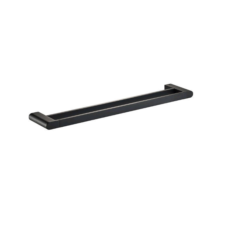 Flores 600 Black Double Towel Rail - Acqua Bathrooms