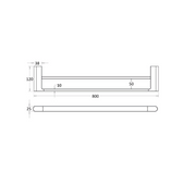 Flores 800 Gunmetal Double Towel Rail - Acqua Bathrooms