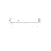 Flores 800 Brushed Gold Single Towel Rail - Acqua Bathrooms