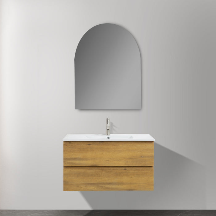 Avia 900mm Fine Oak Wall Hung Vanity With Ceramic Top | Indulge® - Acqua Bathrooms