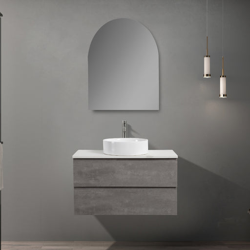 Avia 900mm Grey Ash Wall Hung Vanity With Stone Top | Indulge® - Acqua Bathrooms