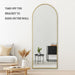 Indulge | Arched 600 x 1600mm Freestanding Brushed Gold Framed Mirror - Acqua Bathrooms