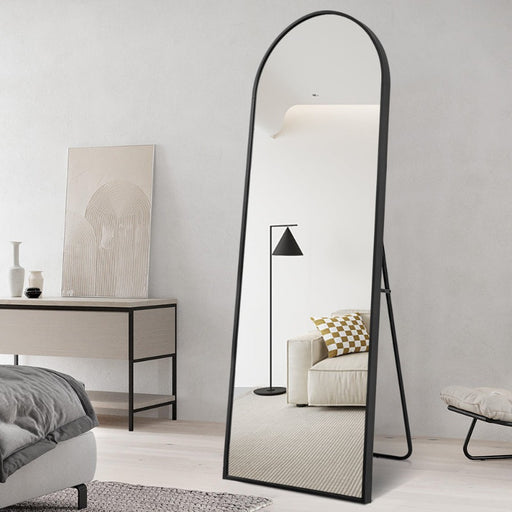 Indulge | Arched 600 x 1600mm Freestanding Matte Black Framed Mirror - Acqua Bathrooms