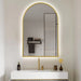 Indulge | Arched Touchless Back-Lit Brushed Gold LED Mirror - Three Light Temperatures - Acqua Bathrooms