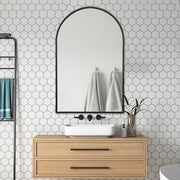 Indulge | Arched Matte Black Framed Mirror - Acqua Bathrooms
