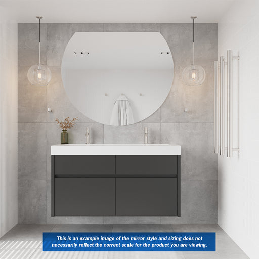 Thermo | Hamilton 1200 x 900 D-Shaped Polished Edge Mirror - Acqua Bathrooms