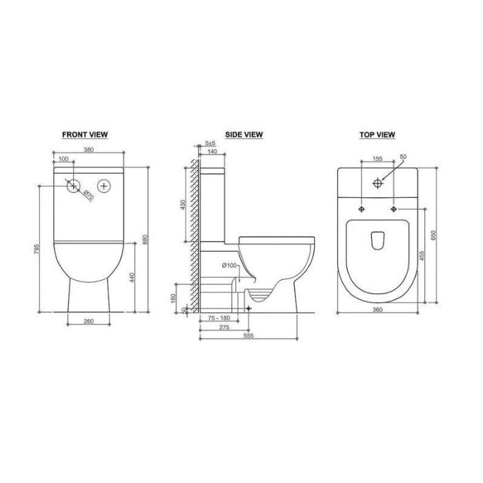 Bella Rimless Back to Wall Toilet Suite - Acqua Bathrooms