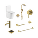 Hali Round Brushed Gold Bathroom Package - Acqua Bathrooms