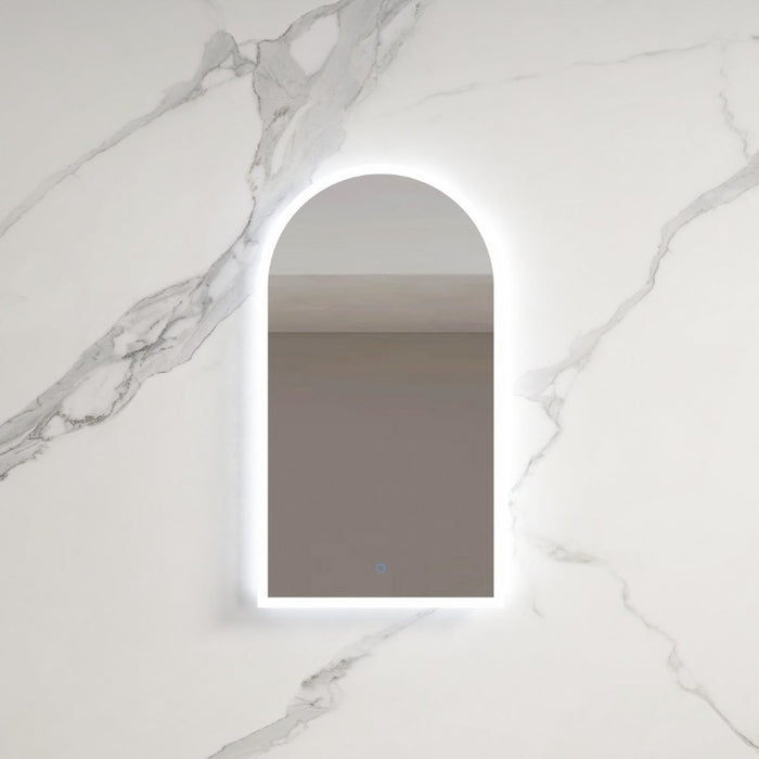Bianco | Arched Frameless LED Mirror - Three Light Temperatures - Acqua Bathrooms