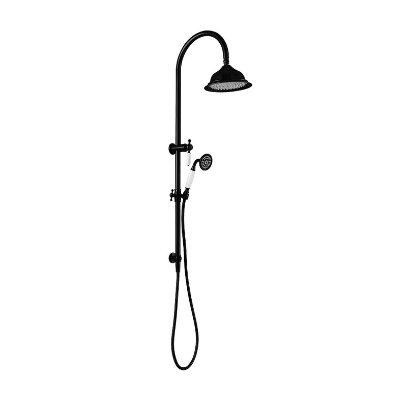 Bordeaux Traditional Matte Black Multifunction Shower Rail - Acqua Bathrooms