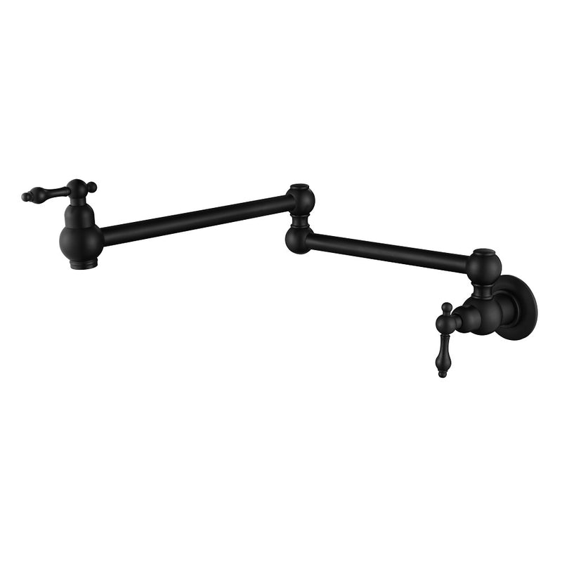 Bordeaux Traditional Matte Black Kitchen Pot Filler - Acqua Bathrooms