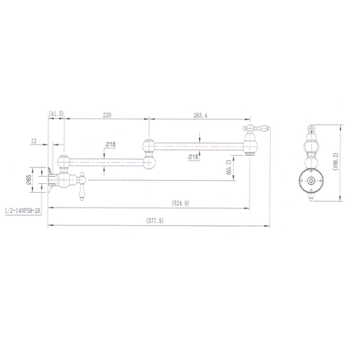 Bordeaux Traditional Brushed Bronze Kitchen Pot Filler - Acqua Bathrooms