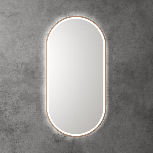 Aulic | Beau Brushed Bronze Touchless Oval LED Mirror - Three Dimmable Colours - Acqua Bathrooms