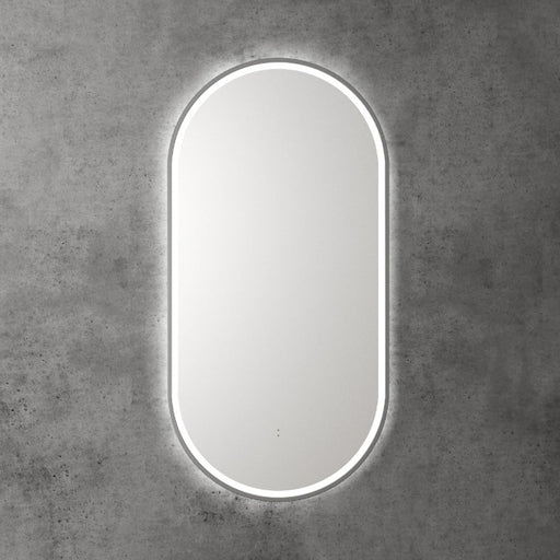 Aulic | Beau Monde Gun Metal Touchless Oval LED Mirror - Three Dimmable Colours - Acqua Bathrooms