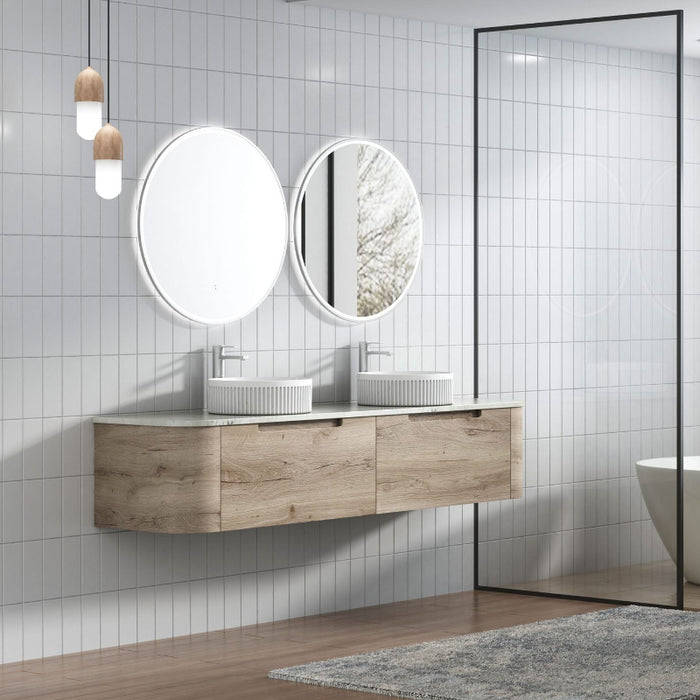 Aulic | Hamilton 1800 Curved Oak Wall Hung Vanity - Acqua Bathrooms