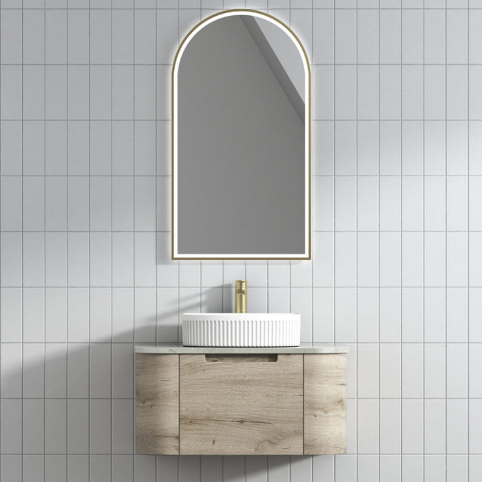 Aulic | Hamilton 750 Curved Oak Wall Hung Vanity - Acqua Bathrooms
