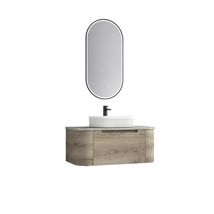 Aulic | Hamilton 900 Curved Oak Wall Hung Vanity - Acqua Bathrooms