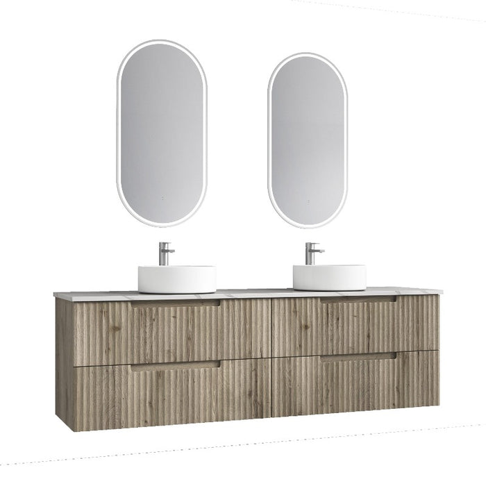Aulic | Tuscana 1800 Double Oak Wall Hung Vanity - Acqua Bathrooms