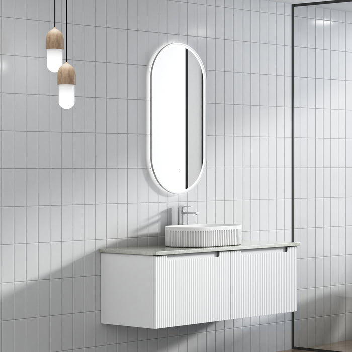 Aulic | Perla 1200 Matte White Wall Hung Vanity - Acqua Bathrooms