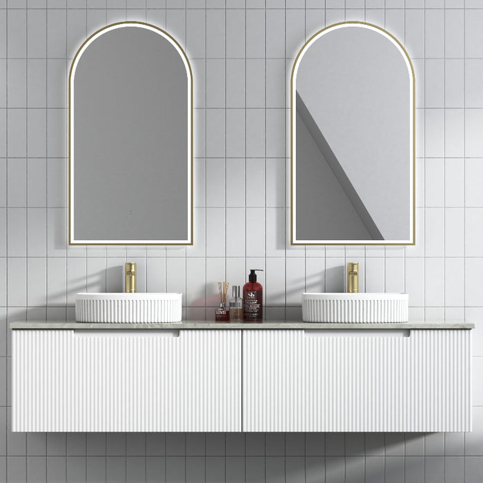 Aulic | Perla 1800 Double Matte White Wall Hung Vanity - Acqua Bathrooms