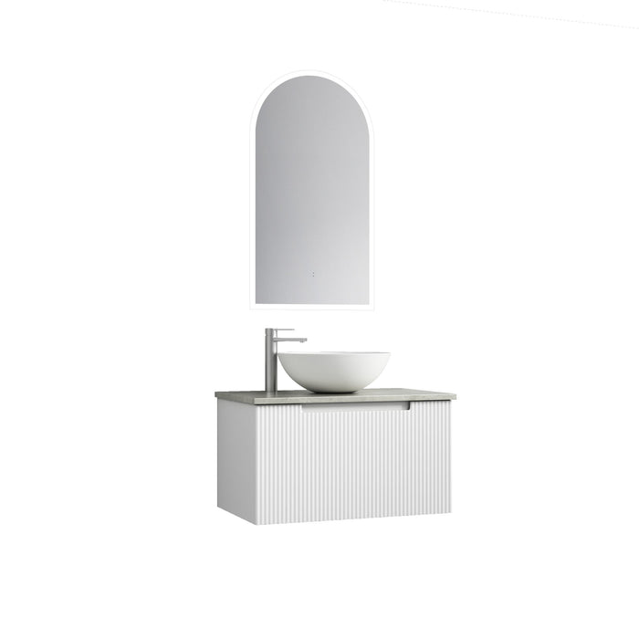 Aulic | Perla 750 Matte White Wall Hung Vanity - Acqua Bathrooms
