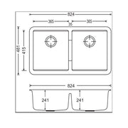 Carysil | 824 Nera Black Granite Kitchen Sink - Acqua Bathrooms