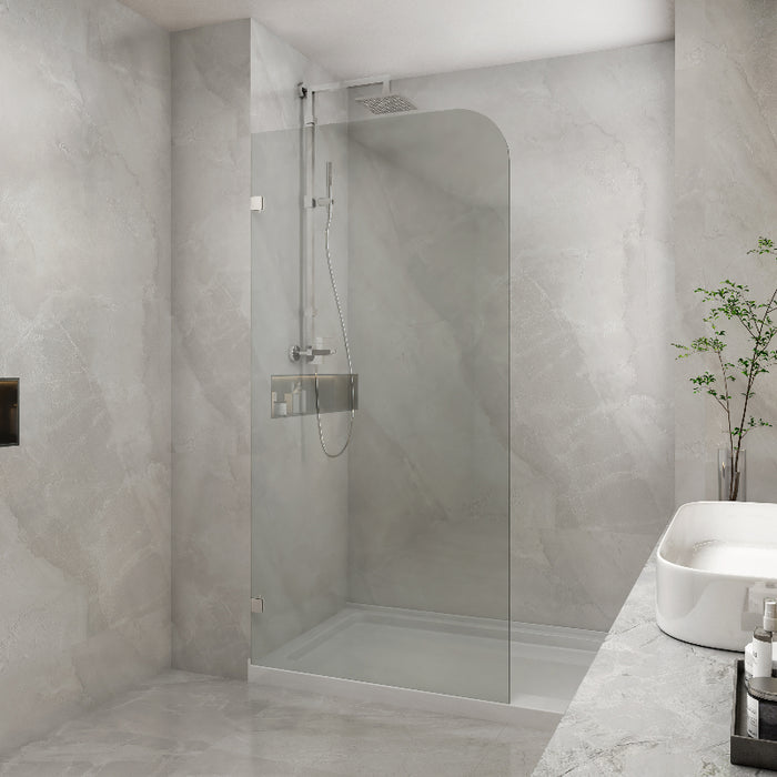 Frameless Fixed Panel Shower Screen Curved Edge - Acqua Bathrooms