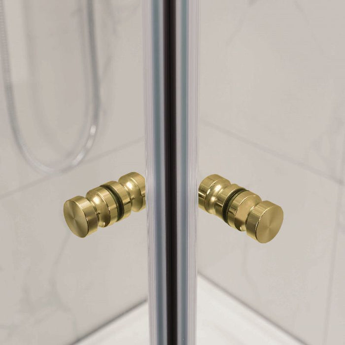 Brushed Gold Square Corner Sliding Shower Screen - Acqua Bathrooms