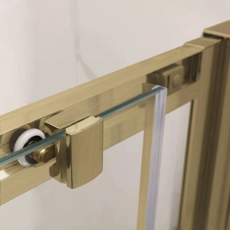 Brushed Gold Square Corner Sliding Shower Screen - Acqua Bathrooms